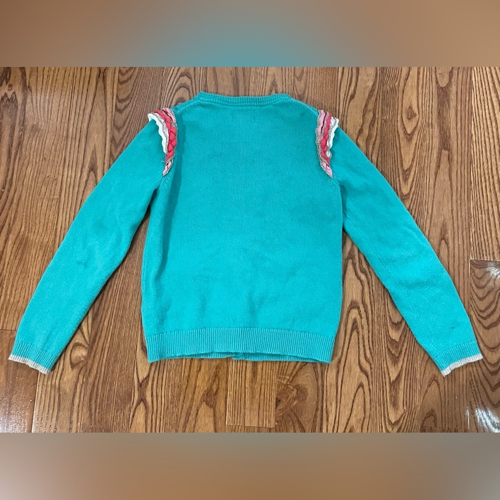 Mini Boden Green Bird Cardigan Sweater Size 9/10 - Picture 2 of 6